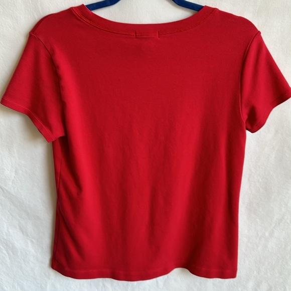 Chico’s red scoop neck tee, size 1 (M elsewhere) - Picture 4 of 6